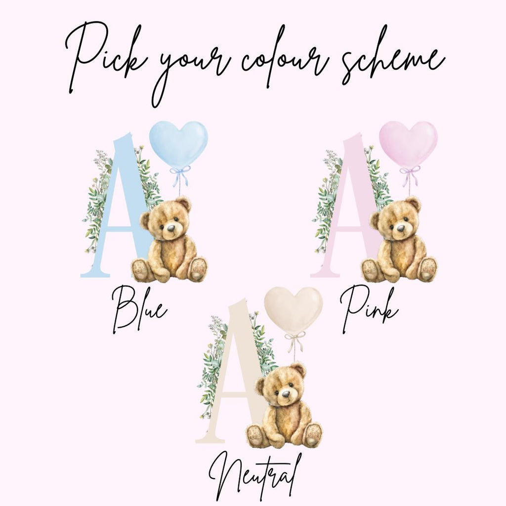 Personalised Baby Bear Alphabet Block: New Baby Nursery Decor