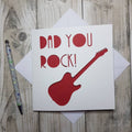 Dad You Rock Card: Papercut Guitar, Father's Day Card
