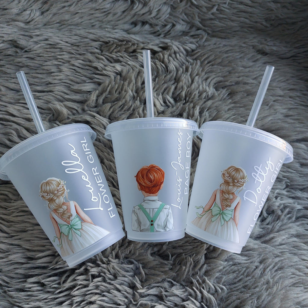 Personalised Flower Girl Cold Cup: Wedding Party Favour