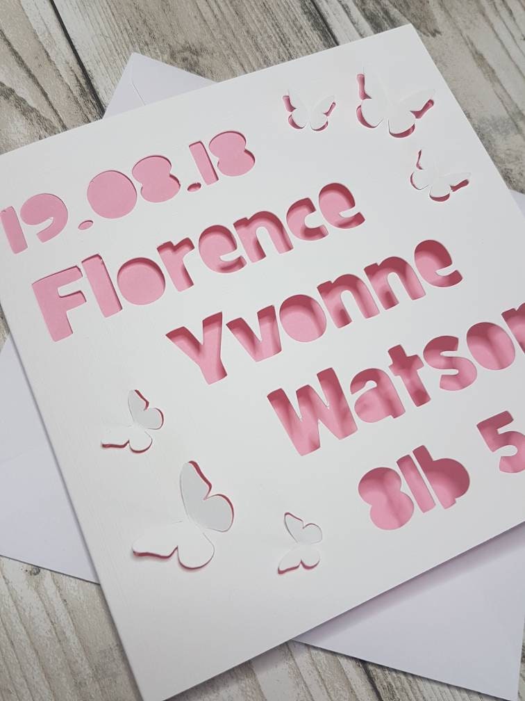 Personalised New Baby Card: Handmade Congratulations Card