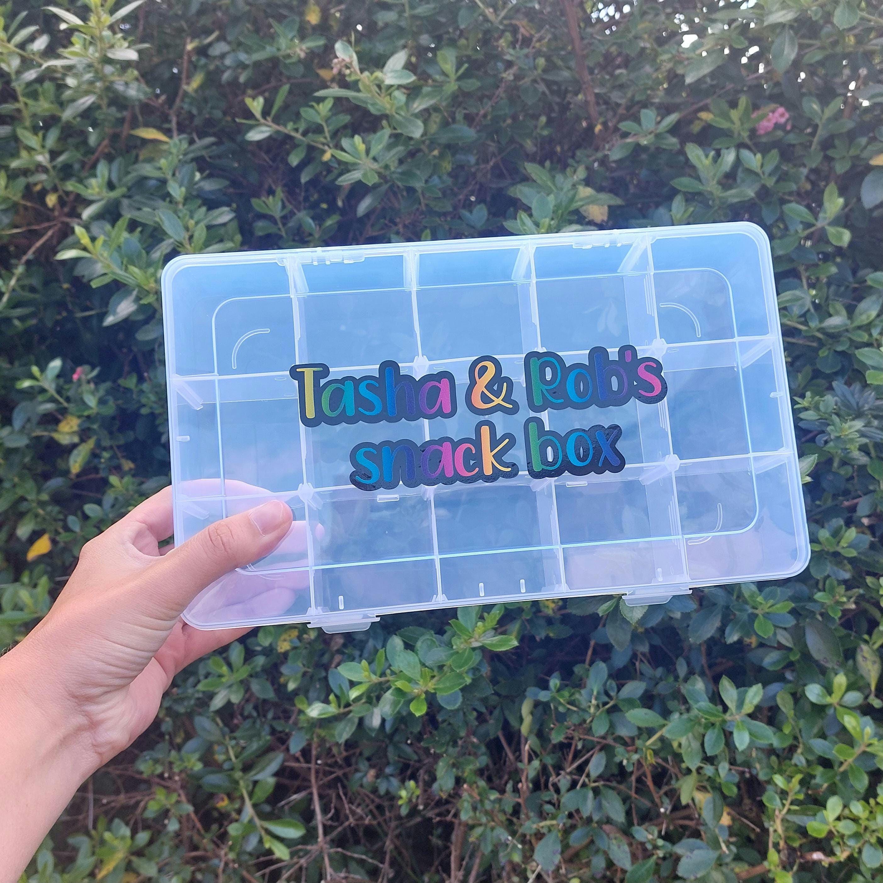 Personalised Travel Snack Box: Rainbow Writing, Removable Compartments