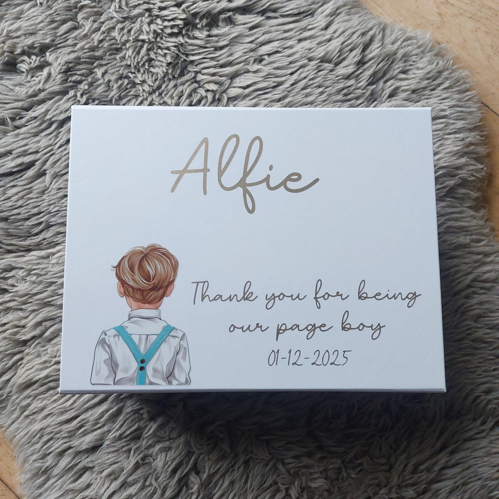 Personalised Page Boy Gift Box, Thank You Page Boy, Page Boy Favour