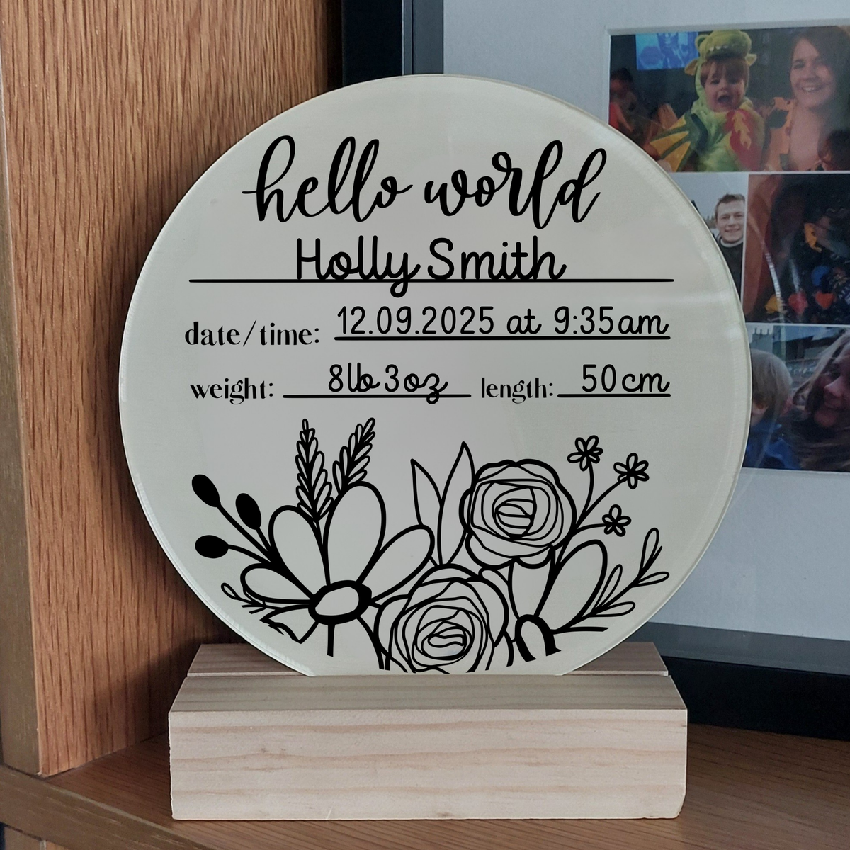 Personalised New Baby Plaque, Nursery Decor, Baby Annoucement
