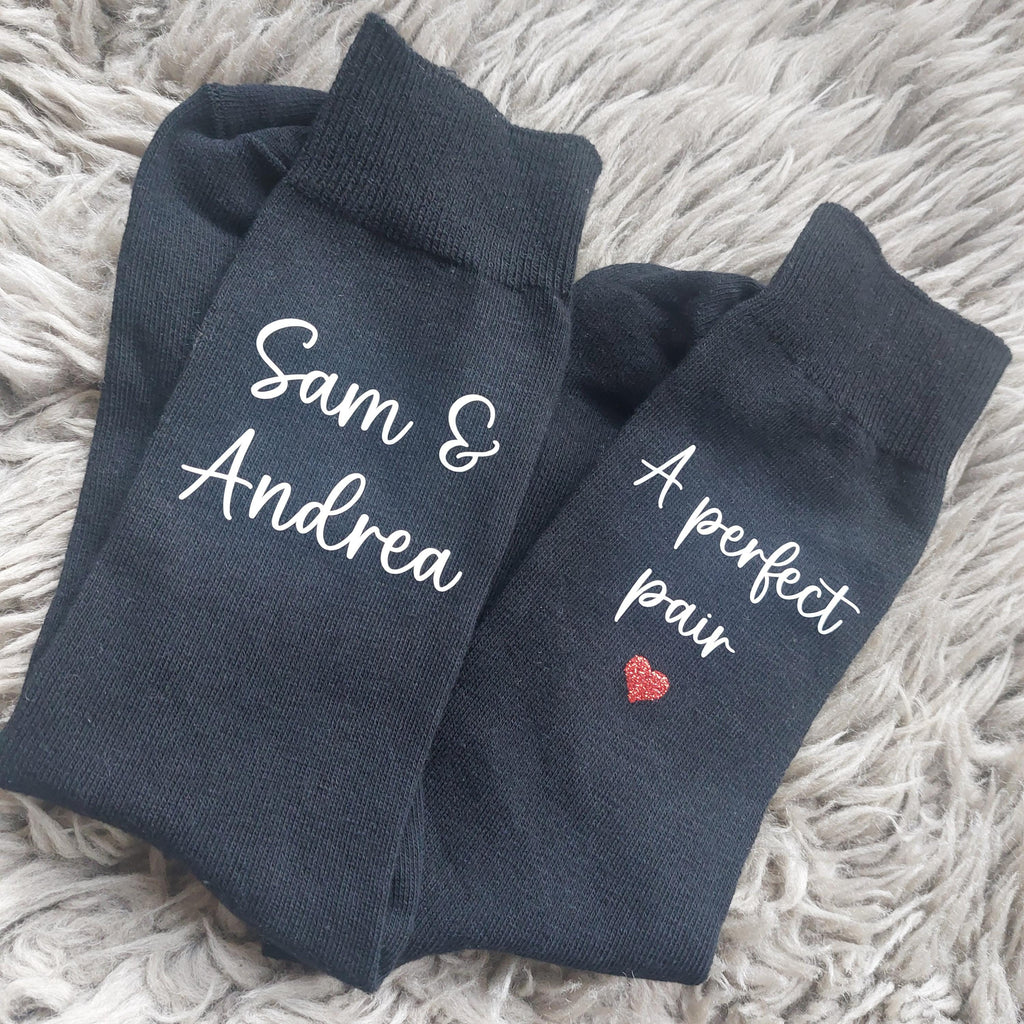 A Perfect Pair Personalised Valentines Socks, 2nd Anniversary Gift For Him, A Perfect Pair