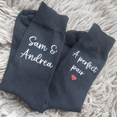 A Perfect Pair Personalised Valentines Socks, 2nd Anniversary Gift For Him, A Perfect Pair
