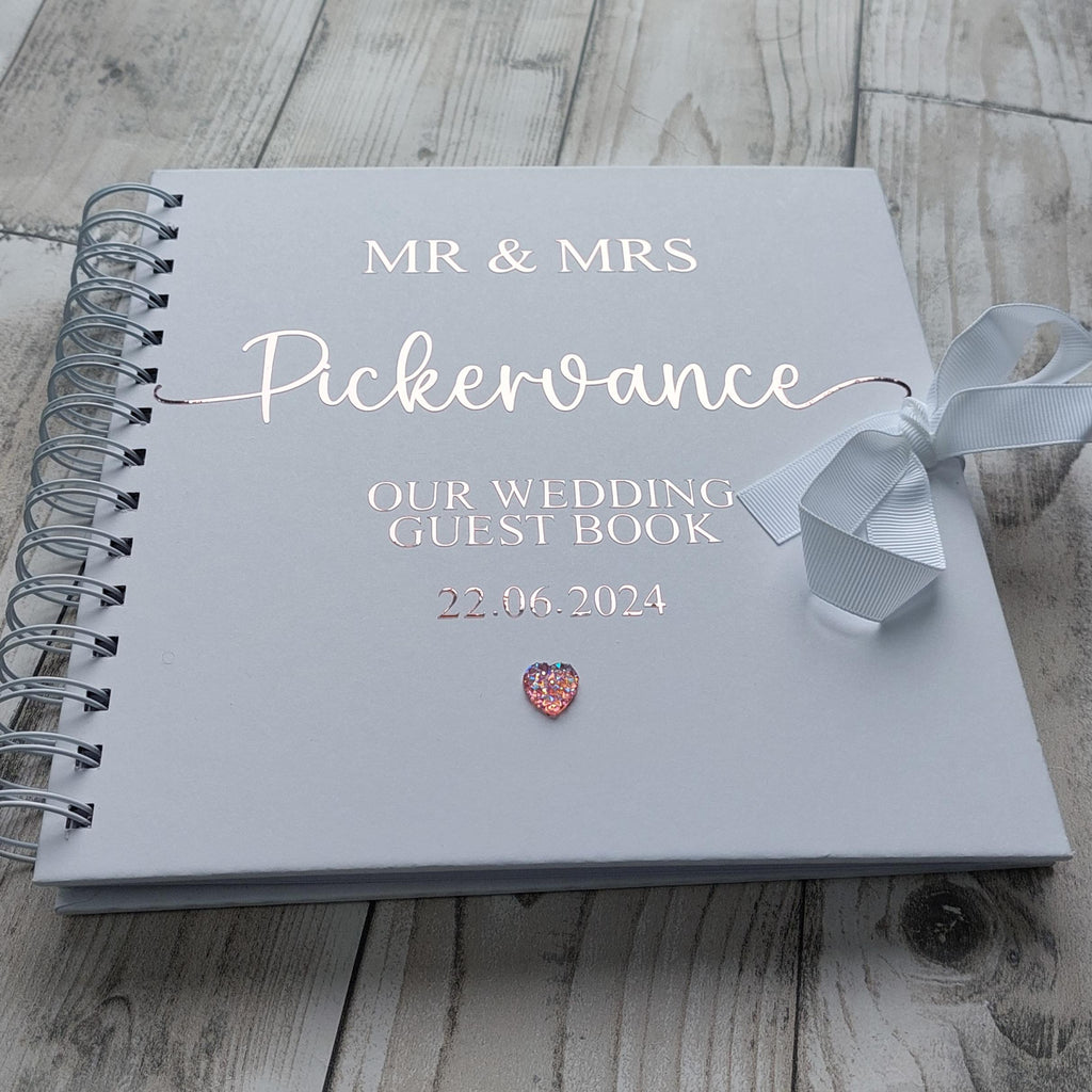 Personalised Wedding Guest Book: Custom Names & Date