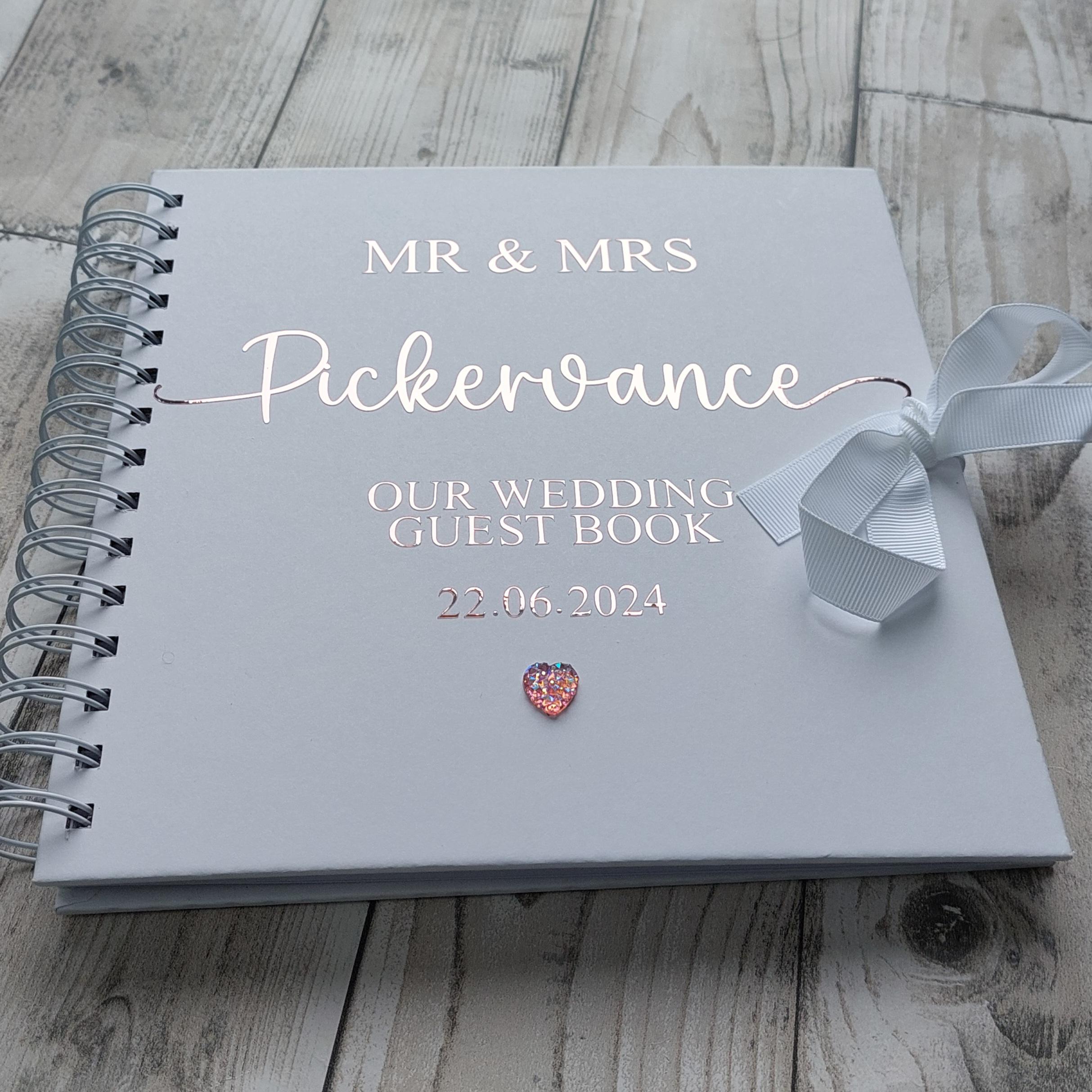 Personalised Wedding Guest Book: Custom Names & Date