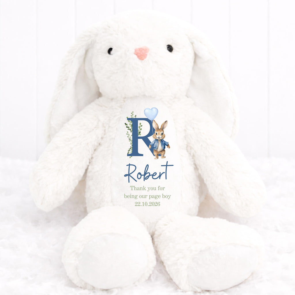 Personalised Page Boy Bunny, Page Boy Keepsake Gift, Thank You Page Boy Gift