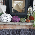 Personalised Plush Halloween Pumpkin: Glitter Name Autumn Decor