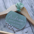 Personalised Wedding Hanger Tag, Bridesmaid Gift, Wedding Dress Photo Prop