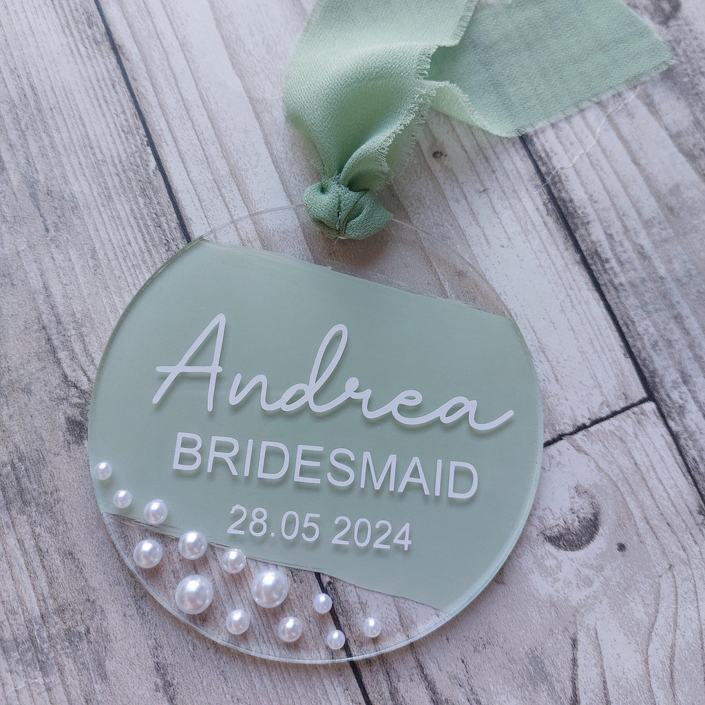Personalised Wedding Hanger Tag, Bridesmaid Gift, Wedding Dress Photo Prop