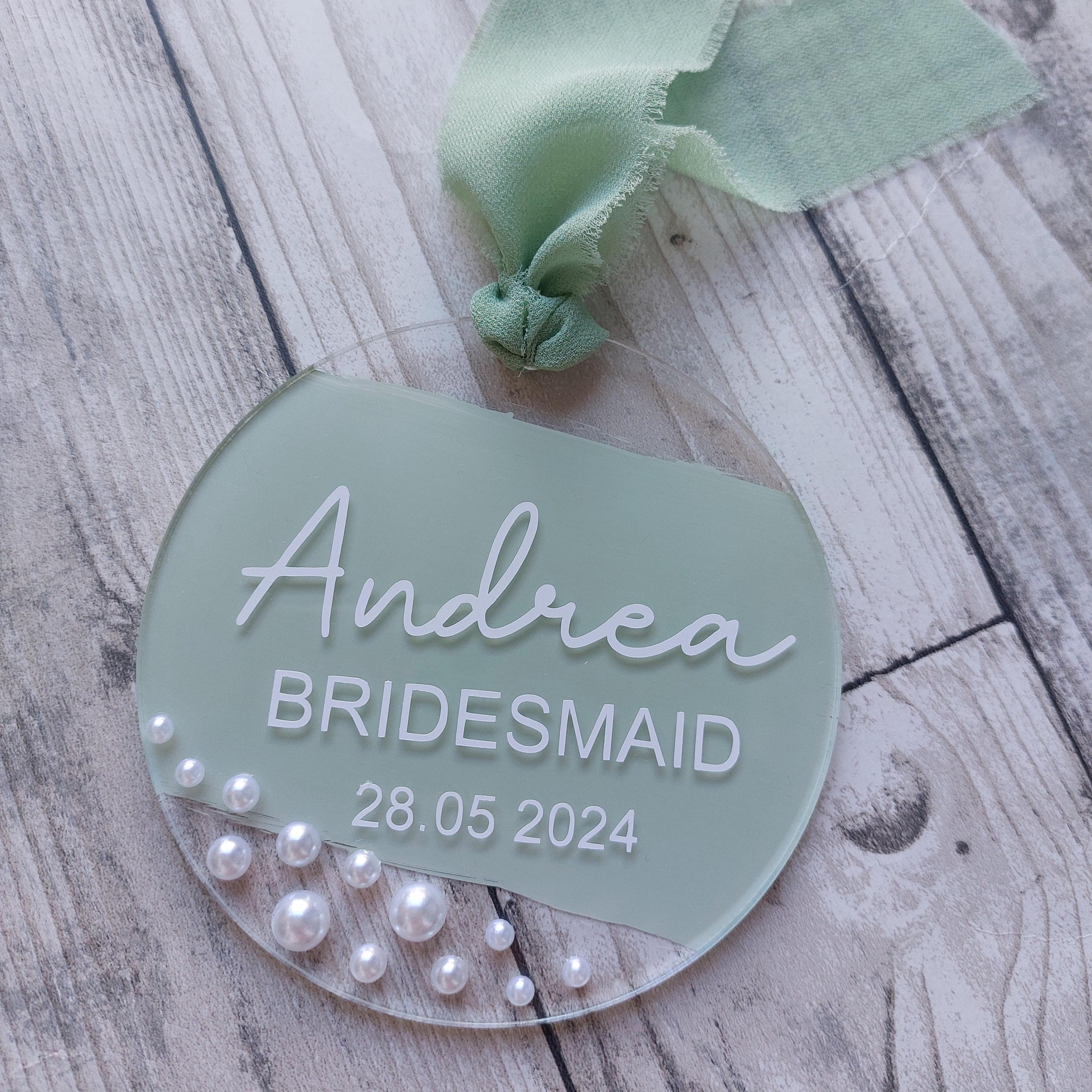 Personalised Wedding Hanger Tag, Bridesmaid Gift, Wedding Dress Photo Prop