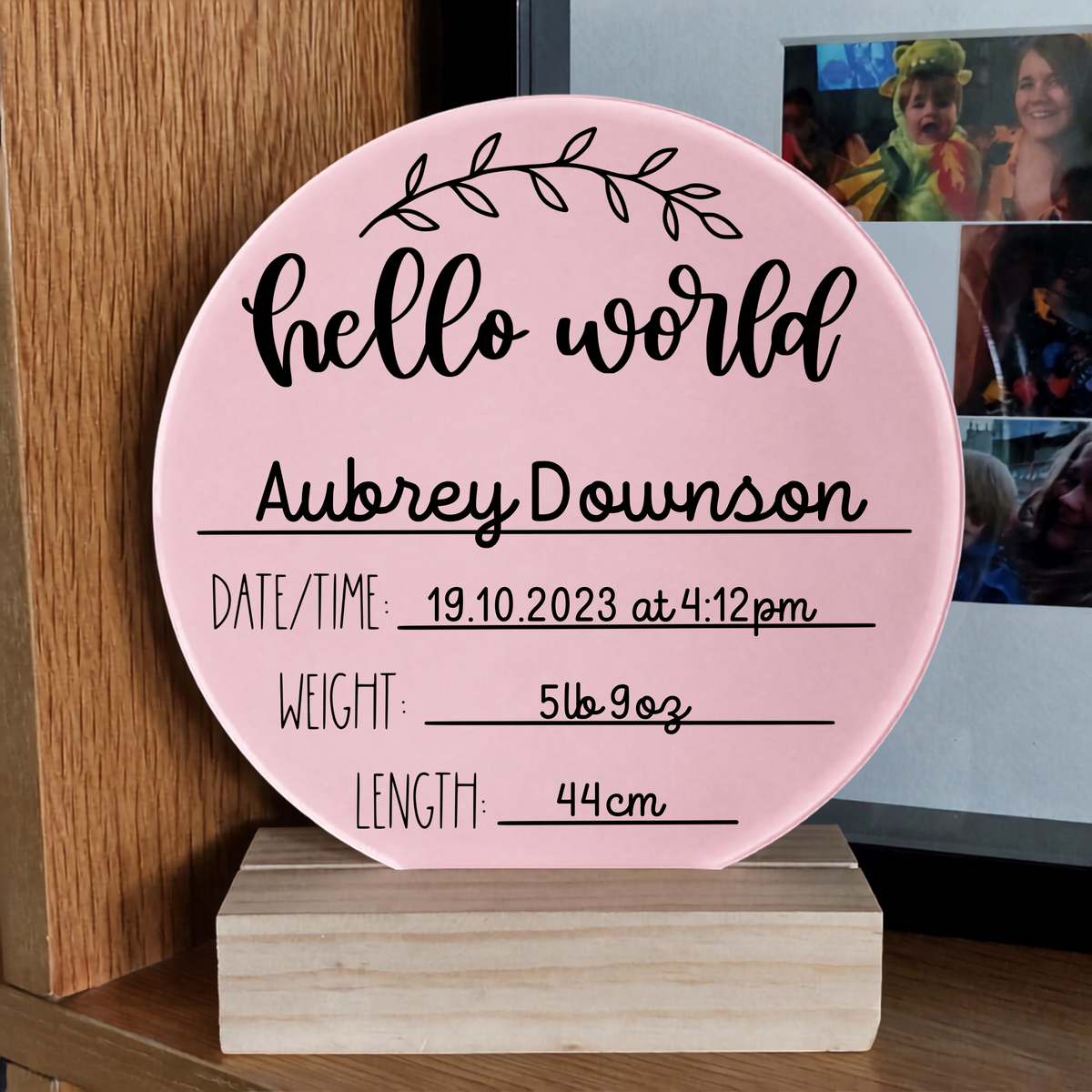 Personalised New Baby Plaque, Nursery Decor, Baby Annoucement