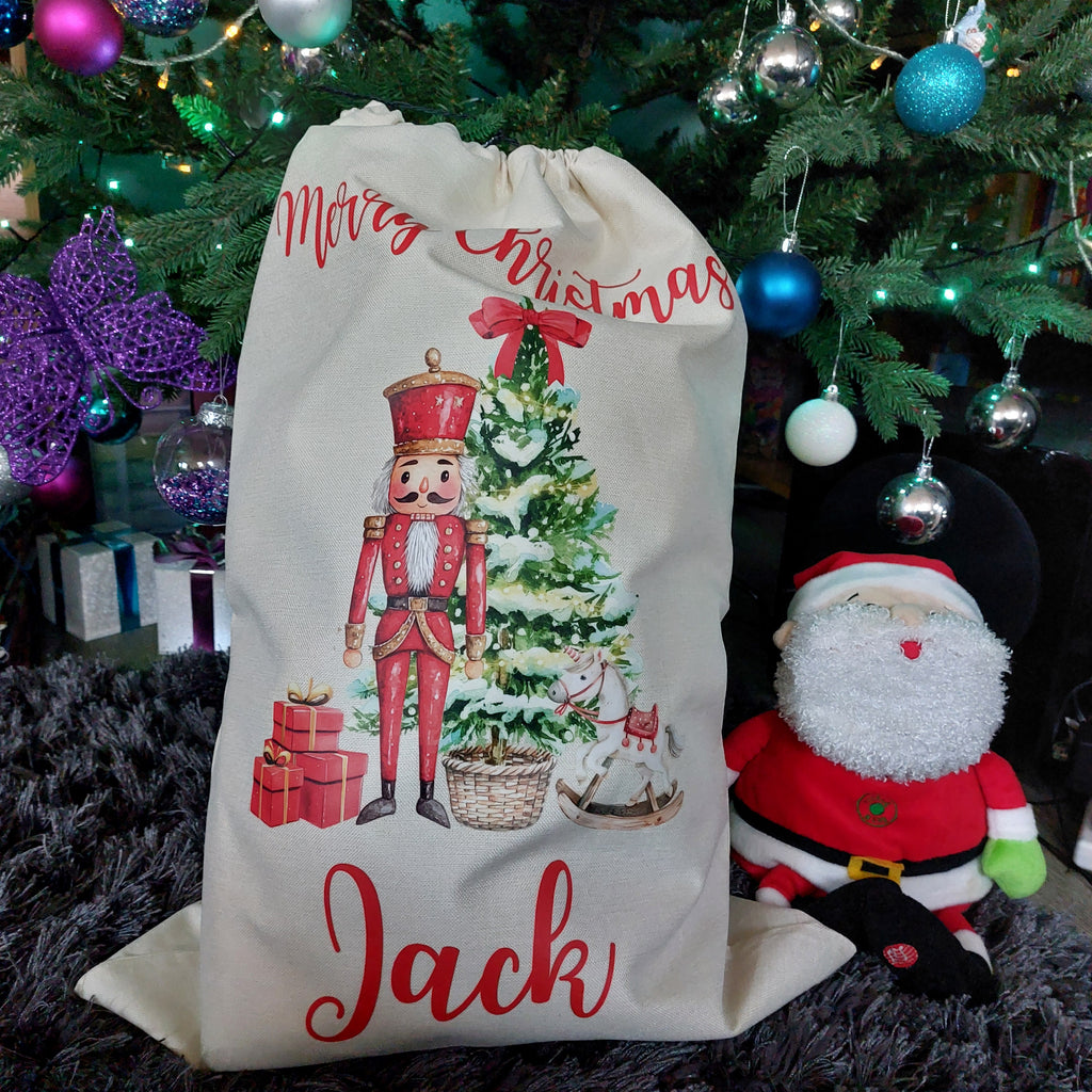 Personalised Christmas Sack: Santa, Nutcracker or Fairy