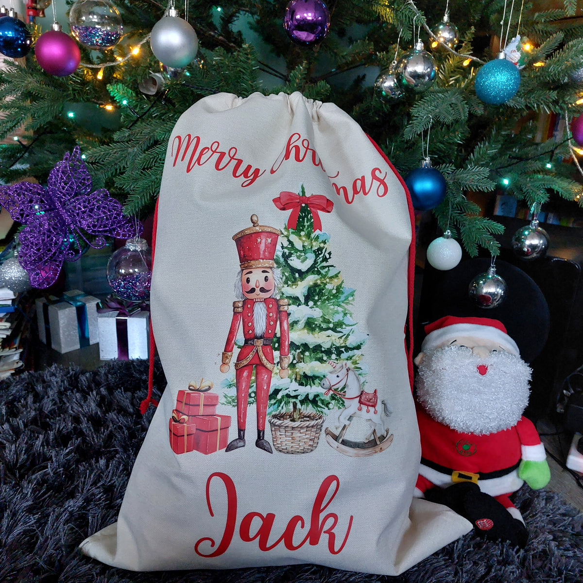 Personalised Christmas Sack: Santa, Nutcracker or Fairy