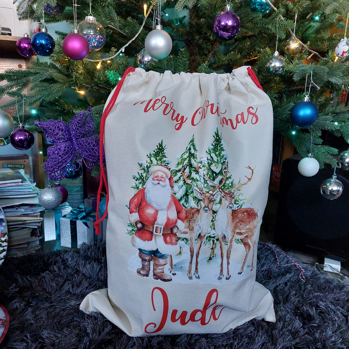 Personalised Christmas Sack: Santa, Nutcracker or Fairy