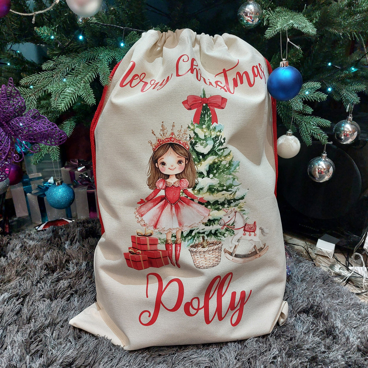 Personalised Christmas Sack: Santa, Nutcracker or Fairy