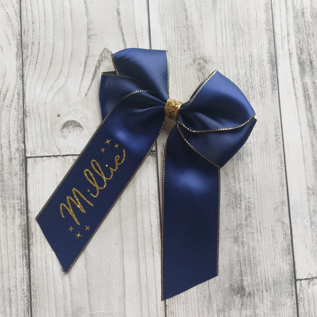 Navy or Wine red Christmas glitter accent bows, Christmas believe hair bow