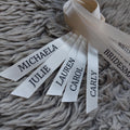 Personalised Wedding Satin Ribbon, Name Place Setting, Wedding Name Setting