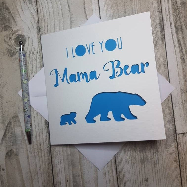 Mama Bear Papercut Card, Mother's Day Gift