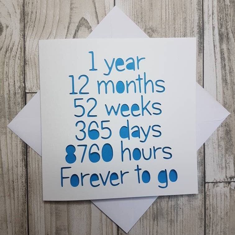 First Anniversary Card, 1st Anniversary Card, 1st Anniversary Gift, Paper Anniversary, First Wedding Anniversary, 1st Wedding Anniversary