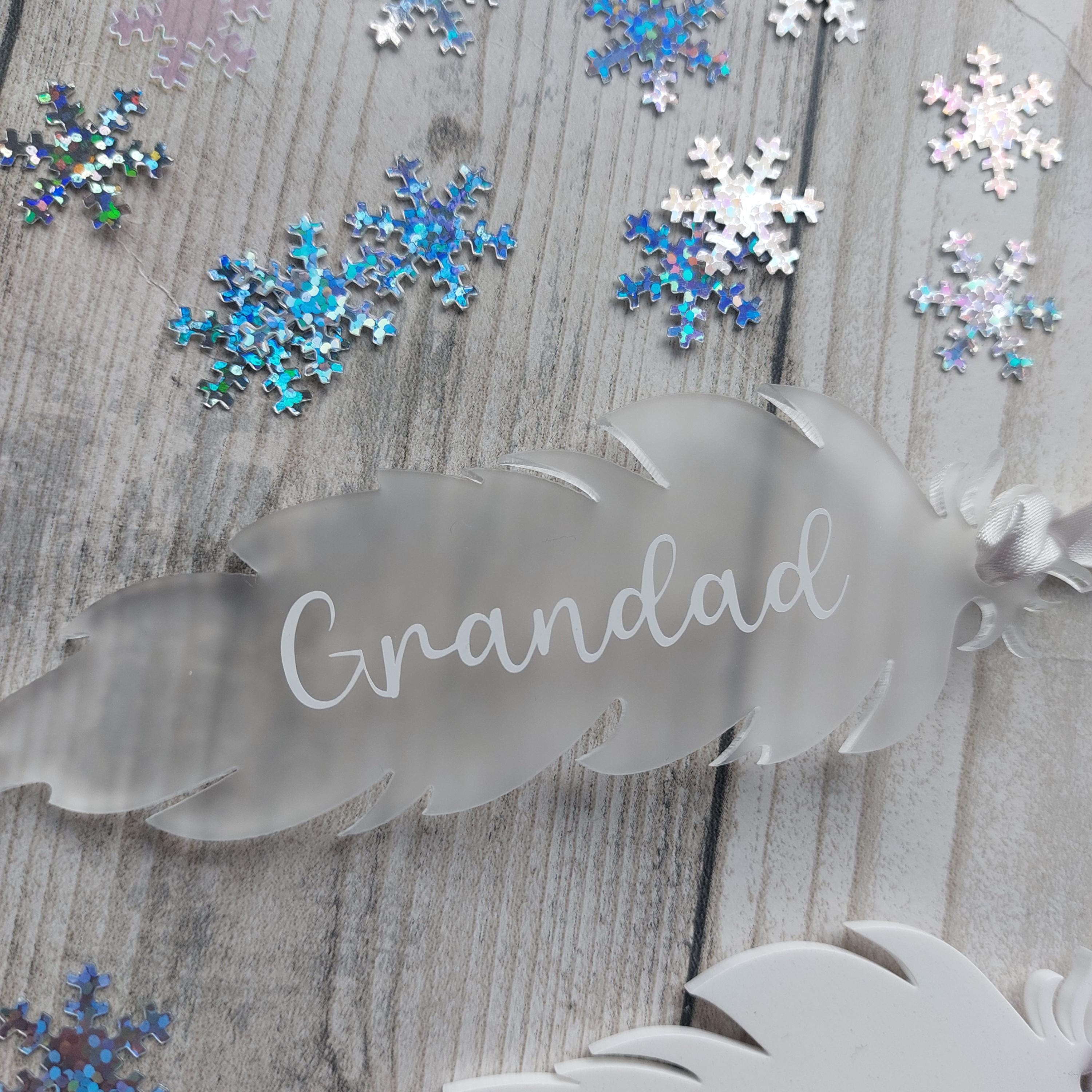 Personalized Memorial Feather Ornament: Bereavement Gift, In Memory Bauble