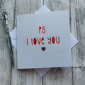 PS I Love You Valentines Card: Red Glitter Heart, Love Card