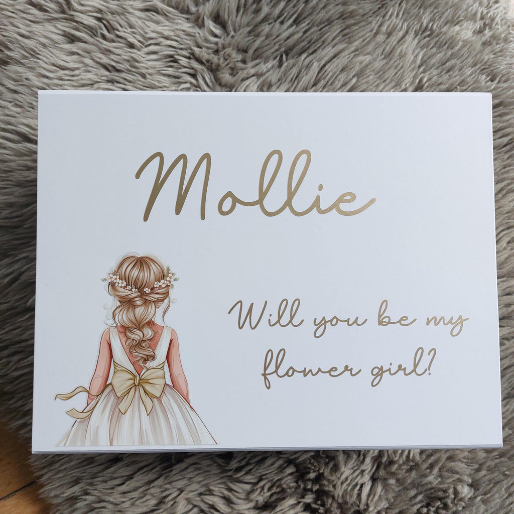 Personalised Flower Girl Proposal Gift Box, Will You Be Our Flower Girl Box