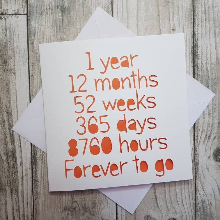First Anniversary Card, 1st Anniversary Card, 1st Anniversary Gift, Paper Anniversary, First Wedding Anniversary, 1st Wedding Anniversary