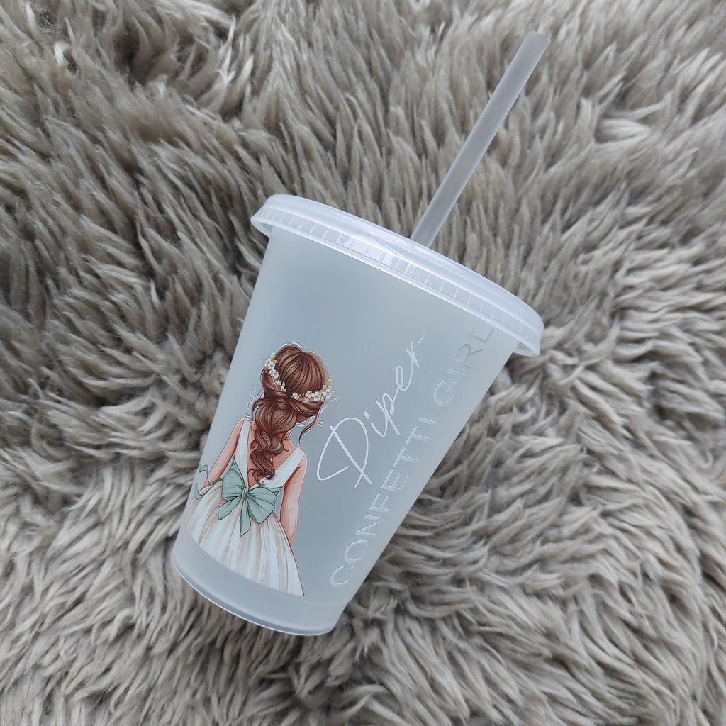 Personalised Flower Girl Cold Cup: Wedding Party Favour