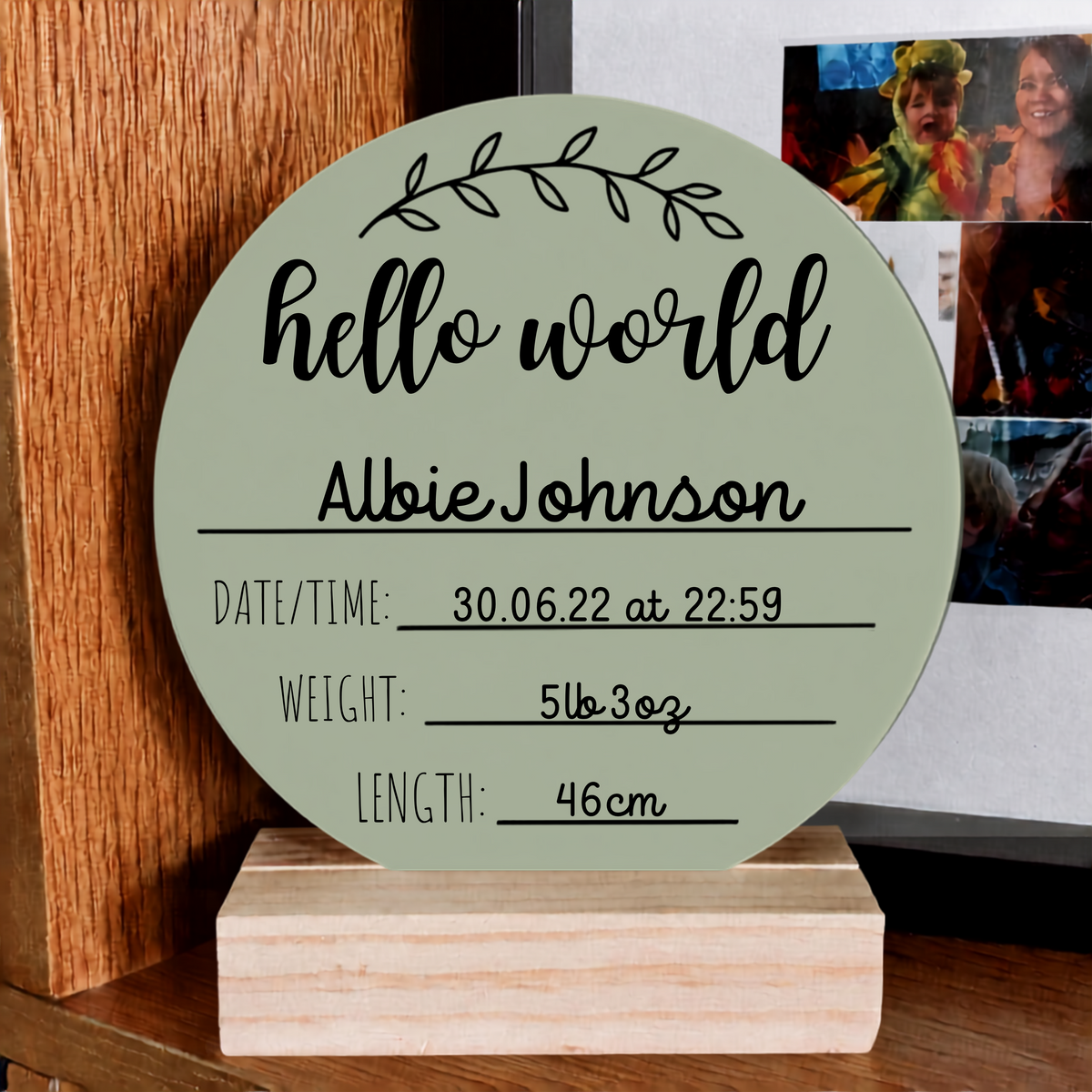 Personalised New Baby Plaque, Nursery Decor, Baby Annoucement