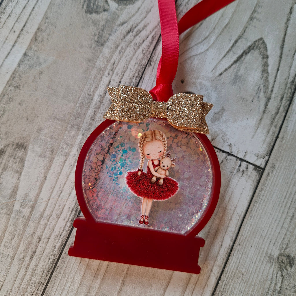 Personalised Christmas Girl Shaker Bauble