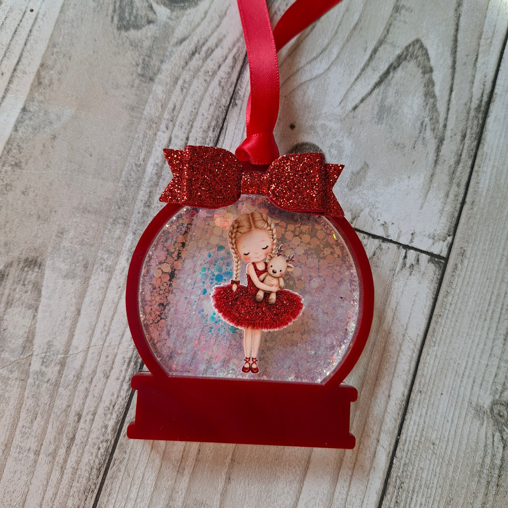 Personalised Christmas Girl Shaker Bauble