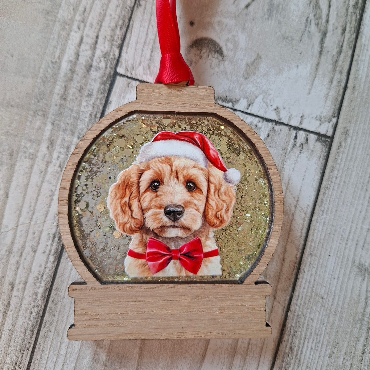 Personalised Christmas Dog Shaker Bauble