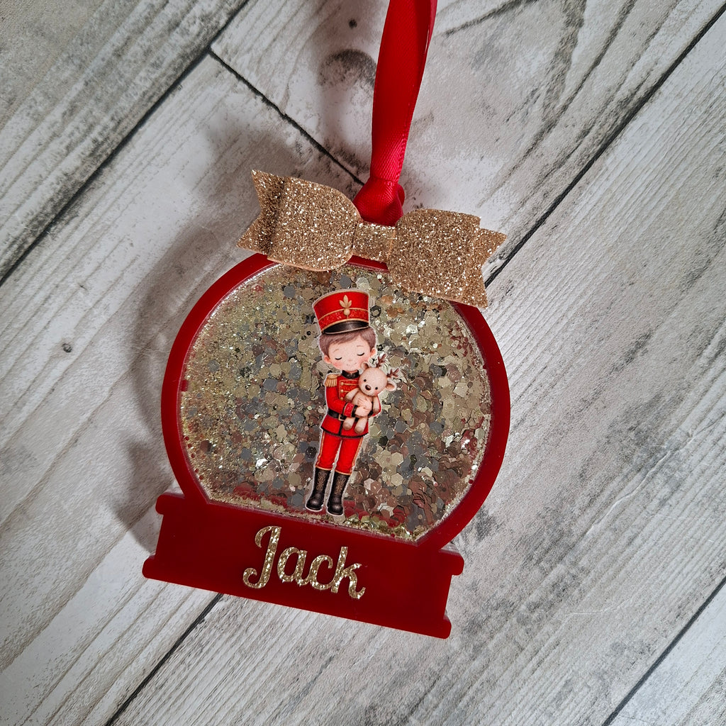 Personalised Nutcracker Boy Shaker Christmas Bauble