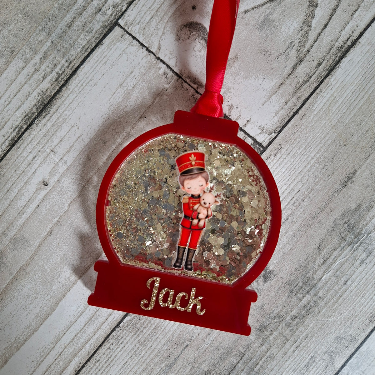 Personalised Nutcracker Boy Shaker Christmas Bauble