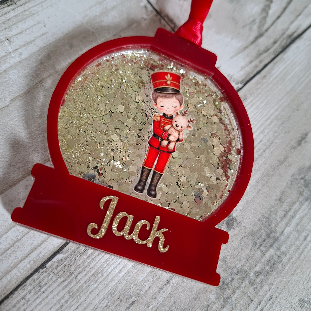 Personalised Nutcracker Boy Shaker Christmas Bauble
