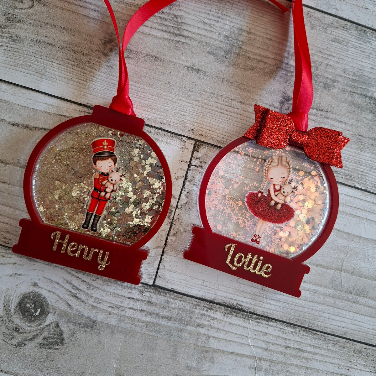 Personalised Christmas Girl Shaker Bauble