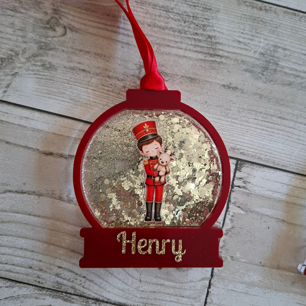 Personalised Nutcracker Boy Shaker Christmas Bauble