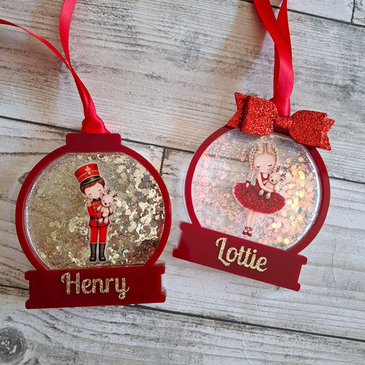 Personalised Nutcracker Boy Shaker Christmas Bauble
