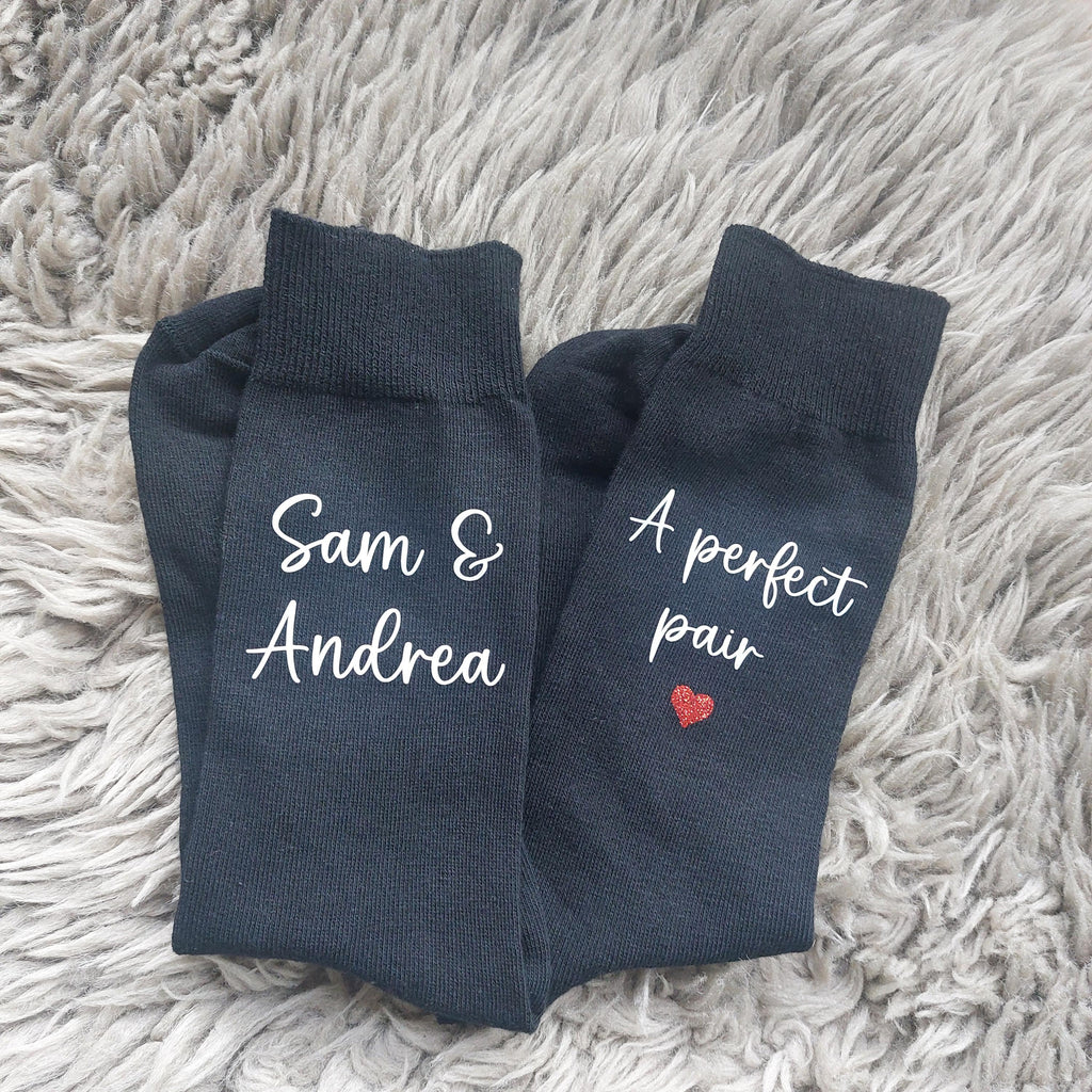 A Perfect Pair Personalised Valentines Socks, 2nd Anniversary Gift For Him, A Perfect Pair