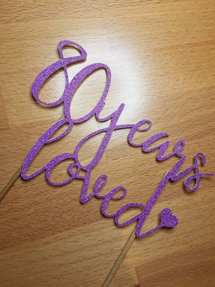 80 Years Loved Glitter Cake Topper: Birthday Celebration
