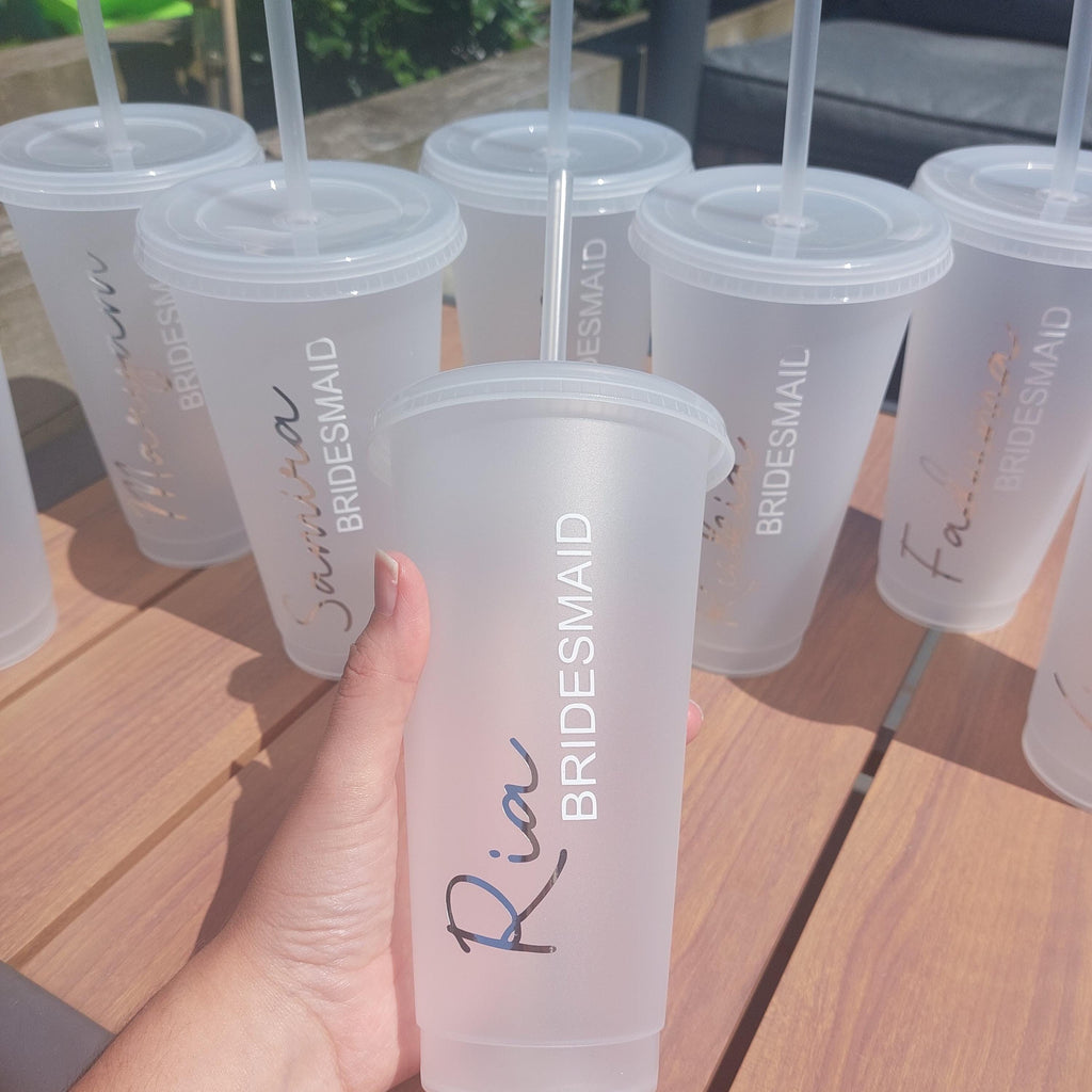 Personalised Bridal Party Cold Cup: Bridesmaid Hen Party Favour