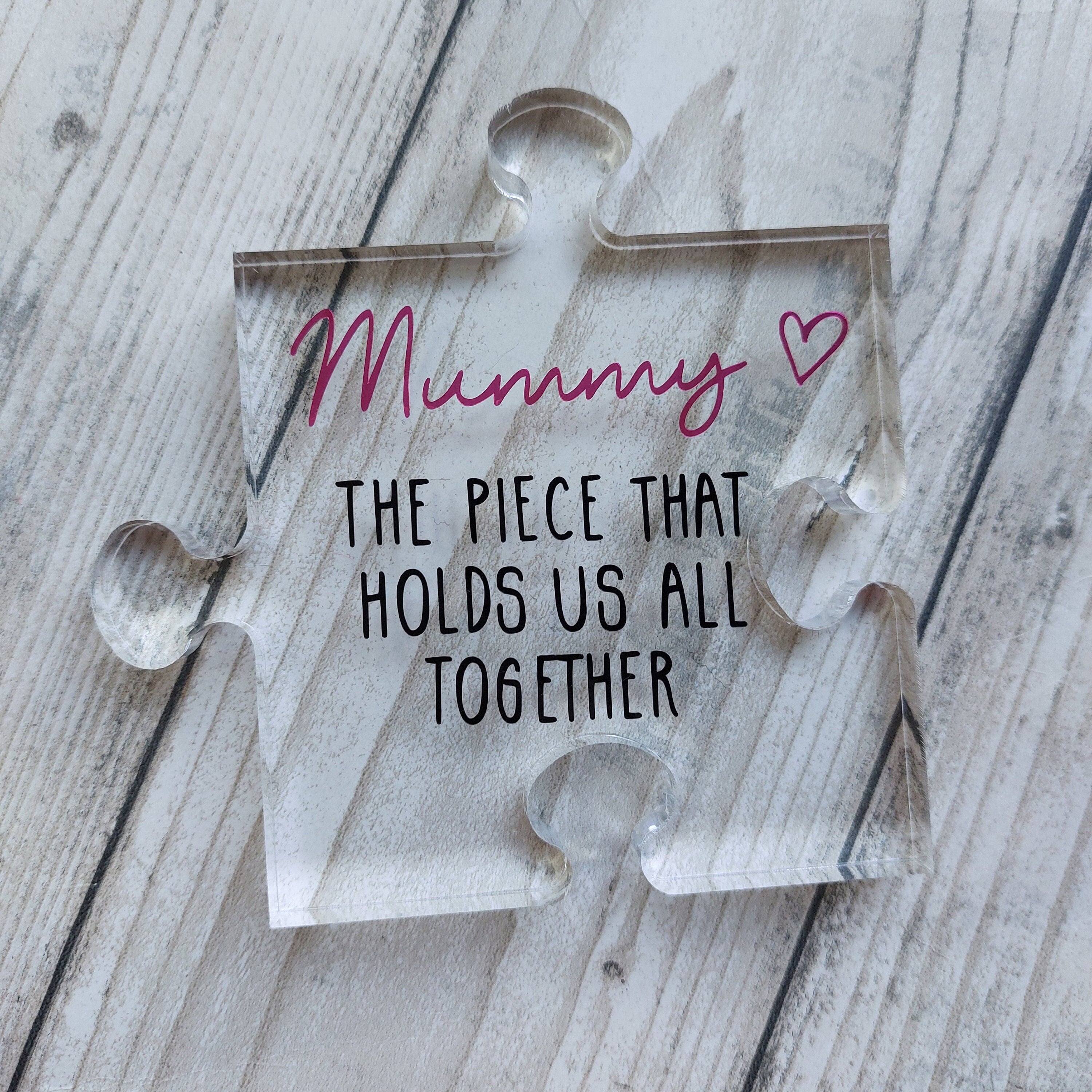 Acrylic Jigsaw Piece, Mother's Day Gift, Mum Keepsake