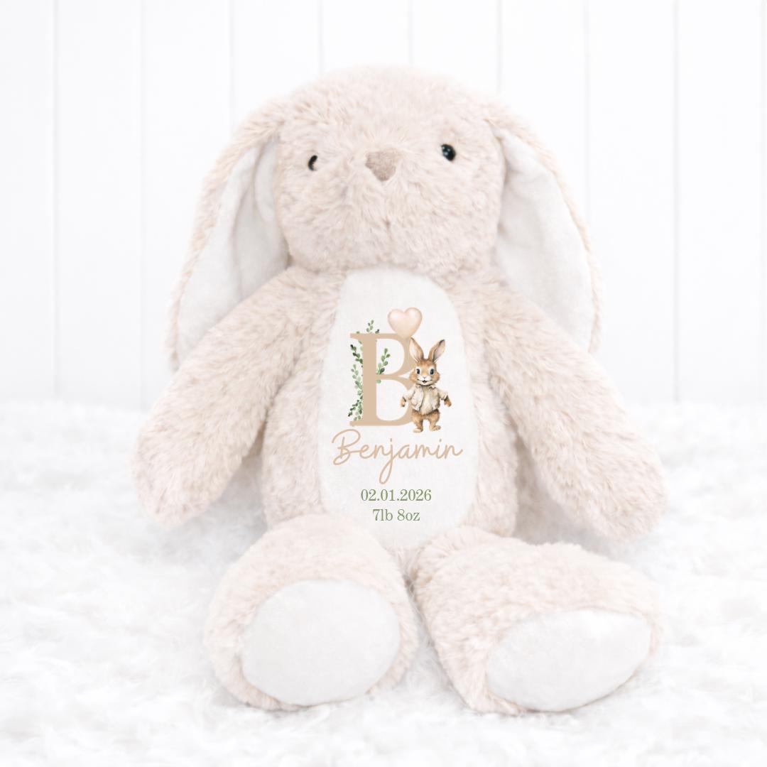 Personalised Baby Bunny Keepsake Teddy, Personalised Baby Gift, New Baby Gift, Baby Keepsake Gift, Baby Boy, Baby Girl