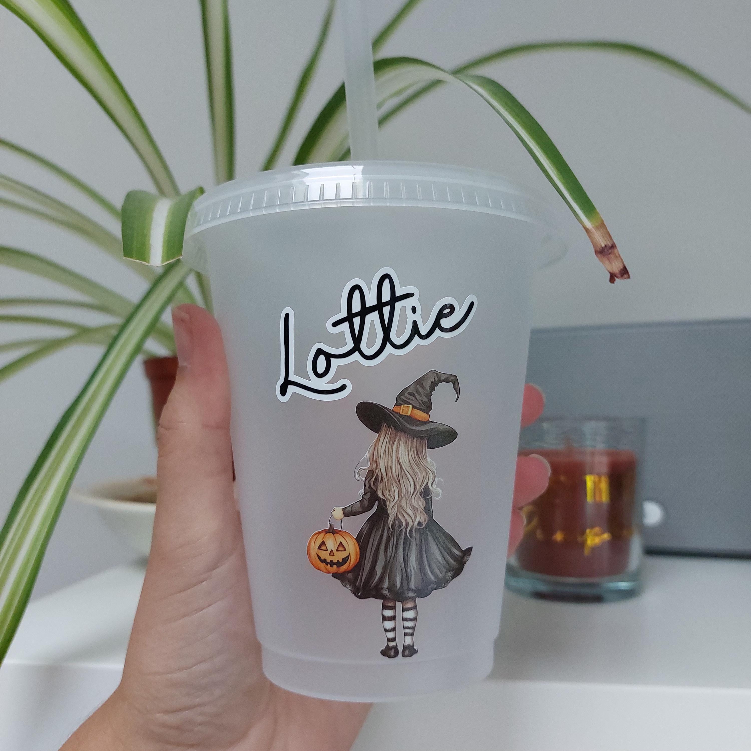 Personalised Halloween Cold Cup for Kids: Witch or Mummy Decal