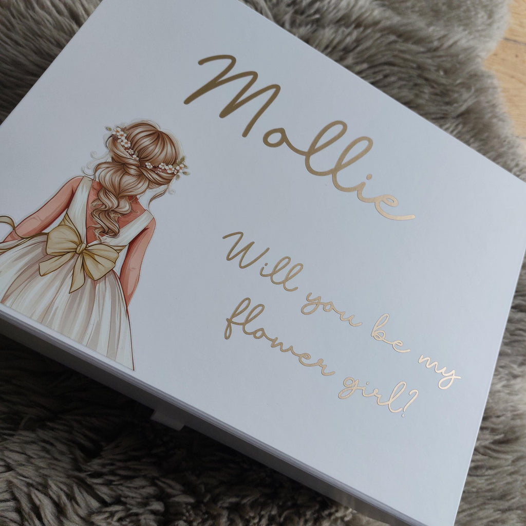 Personalised Flower Girl Proposal Gift Box, Will You Be Our Flower Girl Box