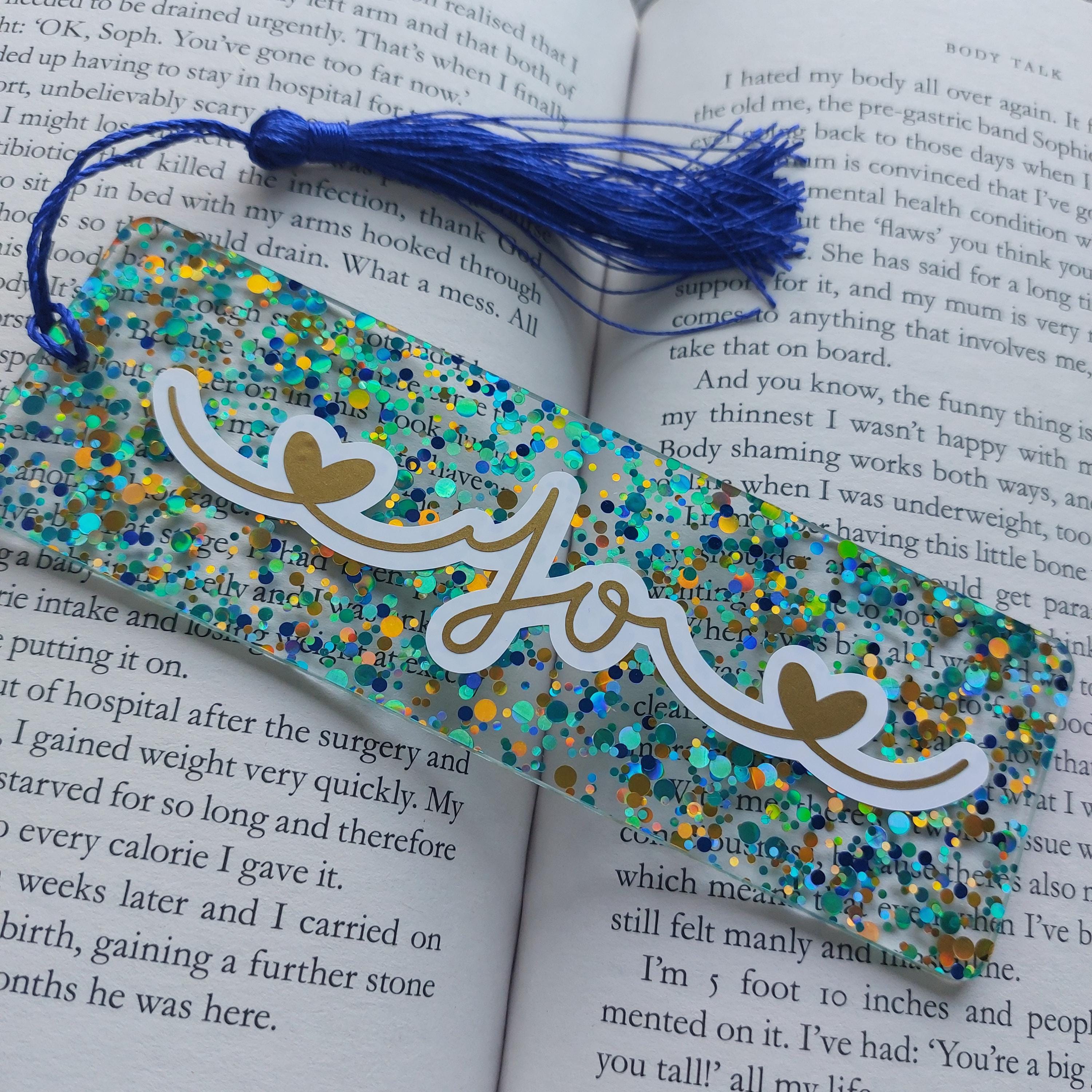 Personalised Glitter Acrylic Bookmark with Tassel