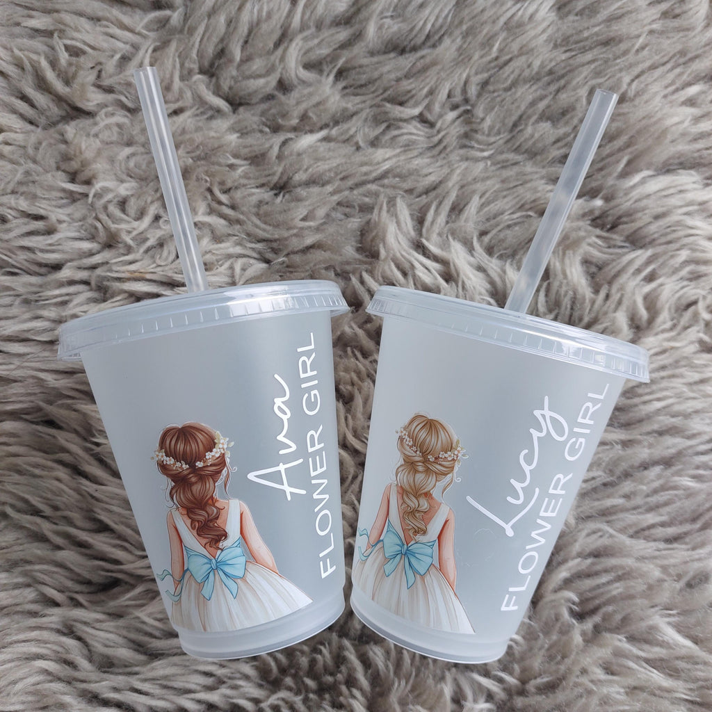 Personalised Flower Girl Cold Cup: Wedding Party Favour