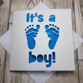 It's A Boy Papercut Card, New Baby Arrival Card